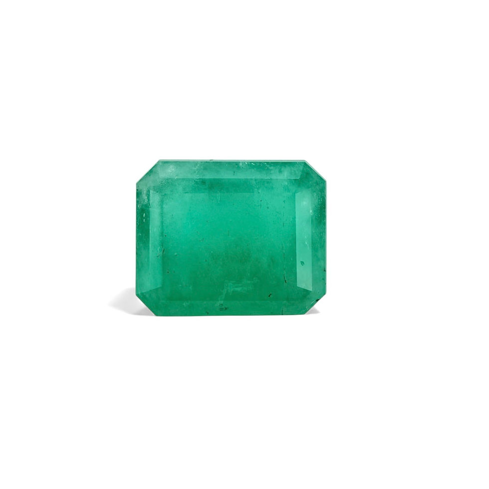 10.22 ct Colombian emerald with emerald cut and medium green color