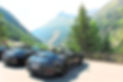parked porsche in the mountains