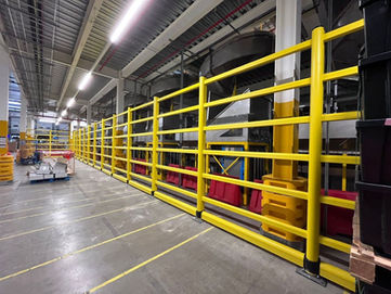 Barrier system preventing forklift damage