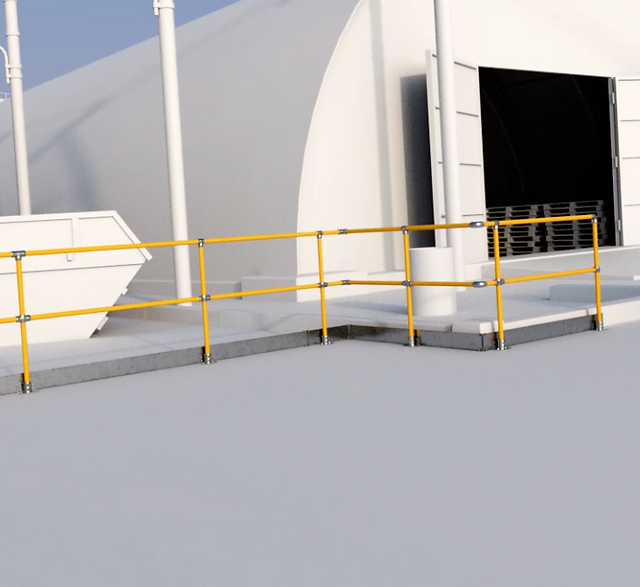 Galvanised powder coated tube clamps system image in 3d