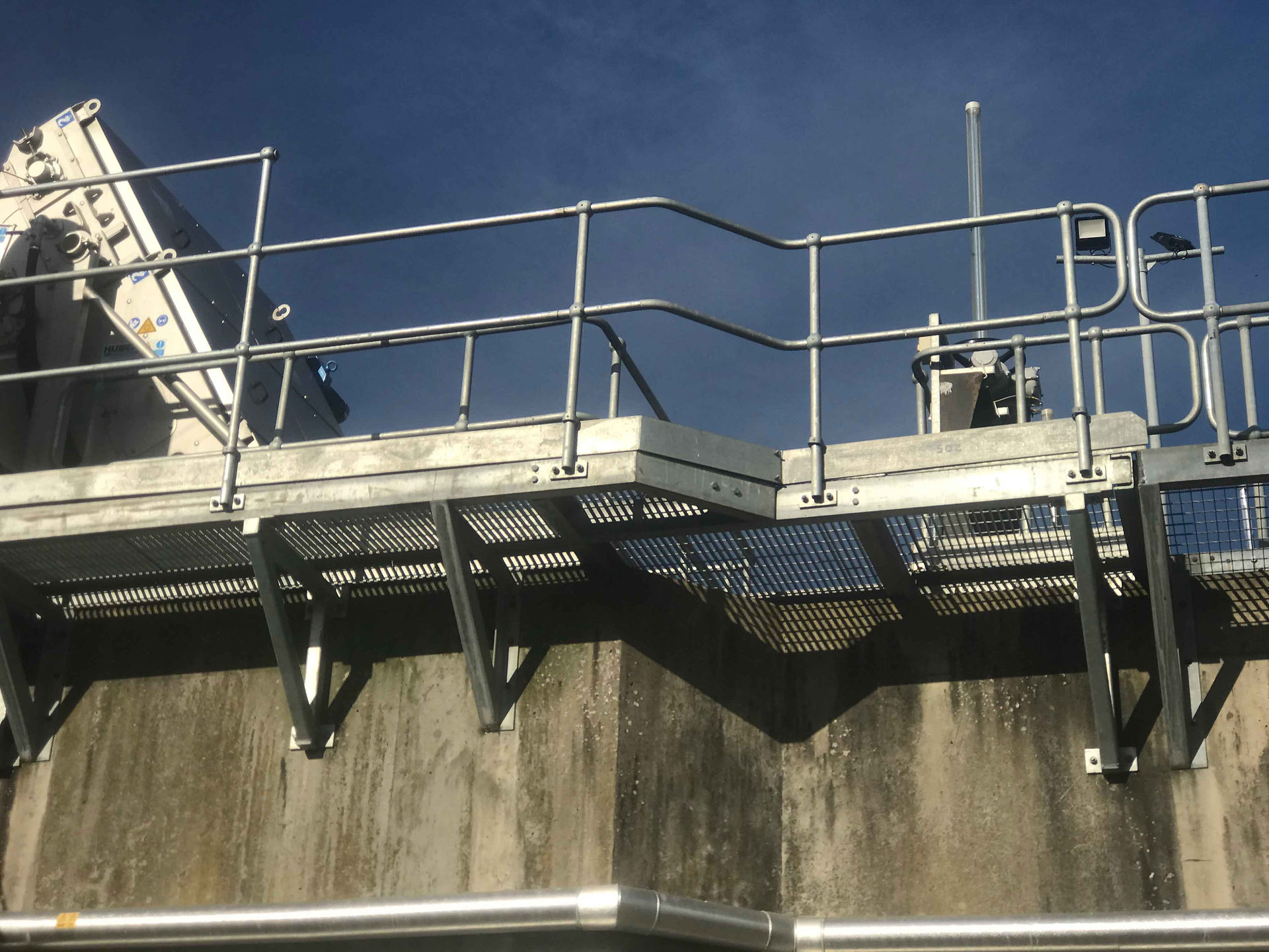 galvanised handrail system fitted in height supplied by kite group