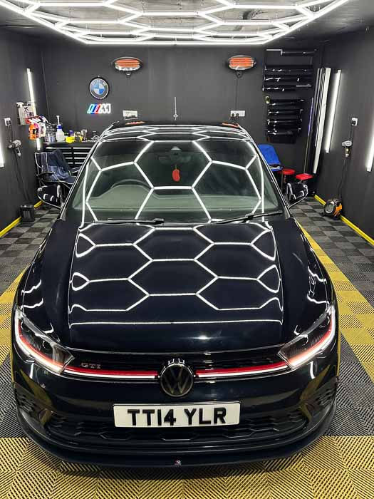 Sleek matte black car wrap – professional vehicle customisation by BMT Customs Edinburgh