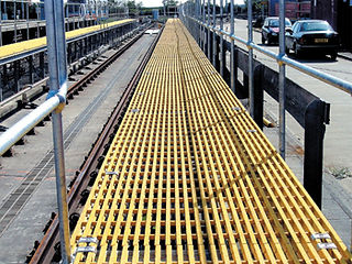 GRP walkway system in yellow colour supplied by Kite