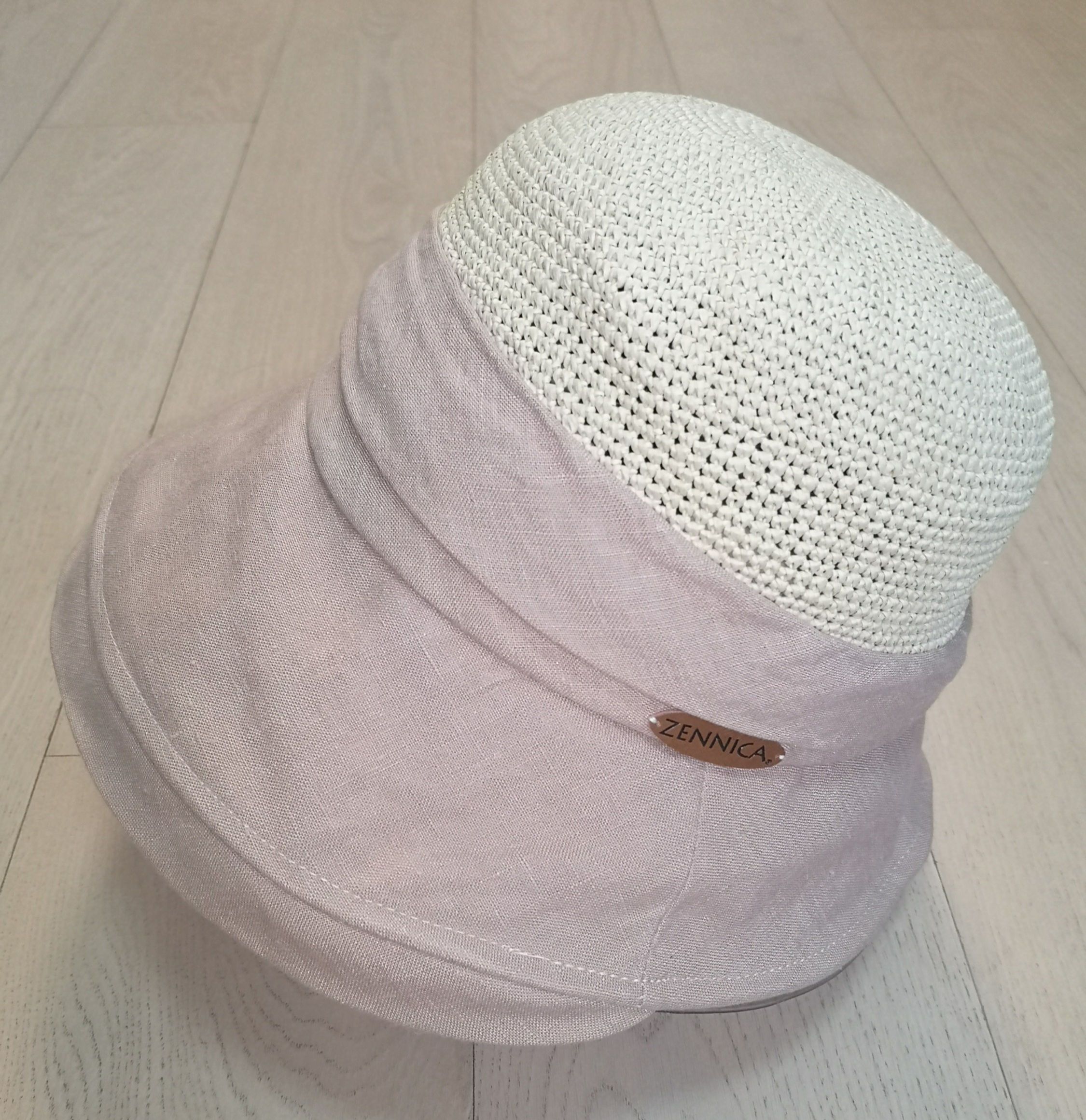 ladies paper straw top and cotton brim hat