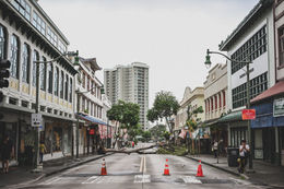 Fallen tree blocking a street in Chinatown Honolulu after Tropical Storm Lala, photographed by Hawaii fine art photographer Jun Tagai.
