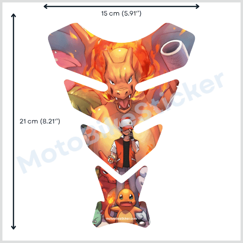 Thumbnail: Honda CBR Pokemon Charizard Trainer 3D Gel Tank Pad Protector Sticker