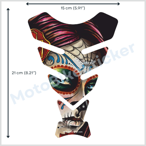 Thumbnail: Bajaj Pulsar 3D Gel Sugar Skull Rebel Tank Pad Protector Sticker Decal