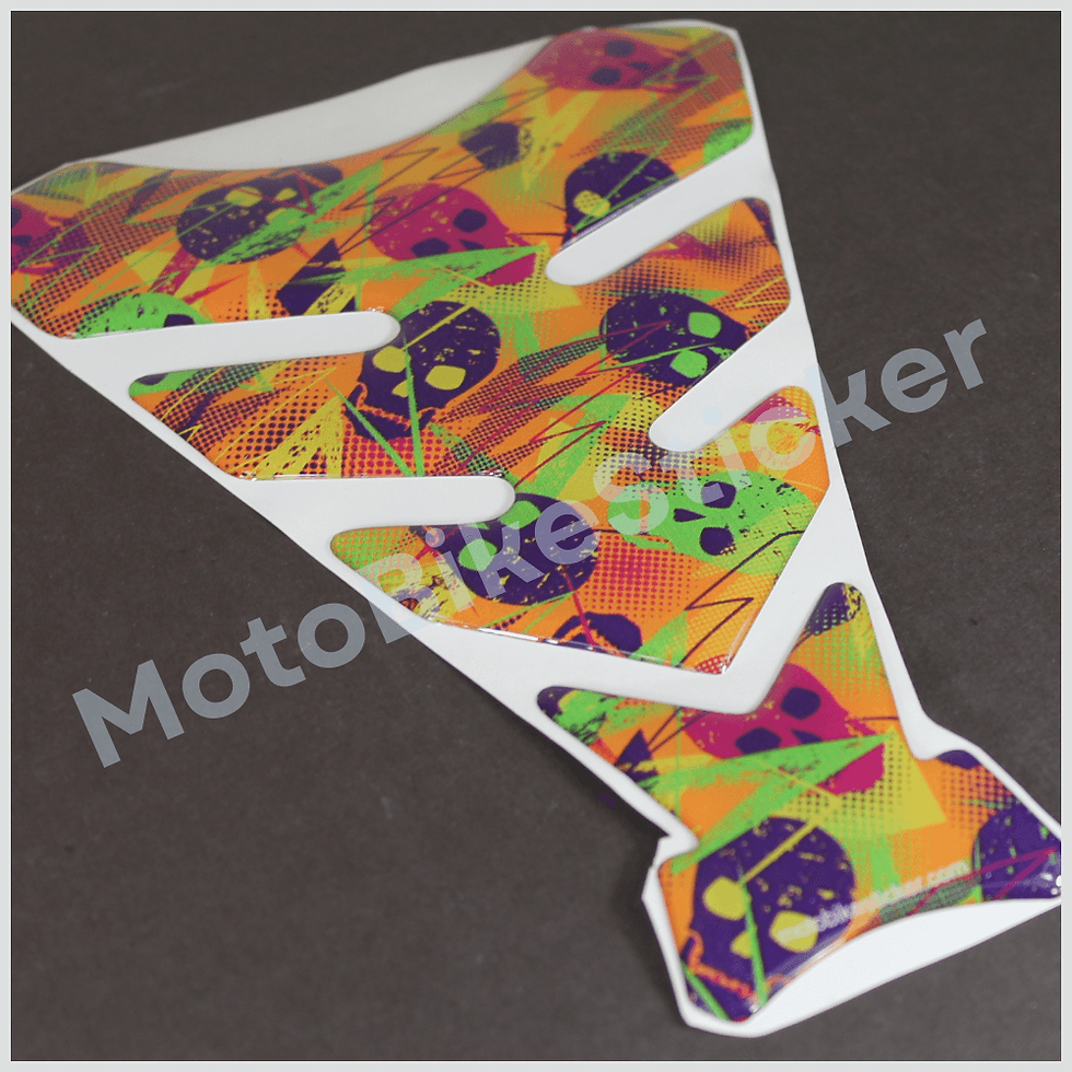 Thumbnail: Kawasaki Z H2 3D Gel Neon Skull Pop Art Fuel Tank Protector Decal Sticker