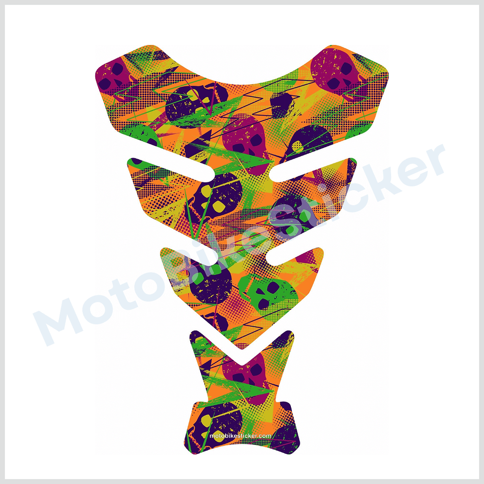 Kawasaki Z H2 3D Gel Neon Skull Pop Art Fuel Tank Protector Decal Sticker