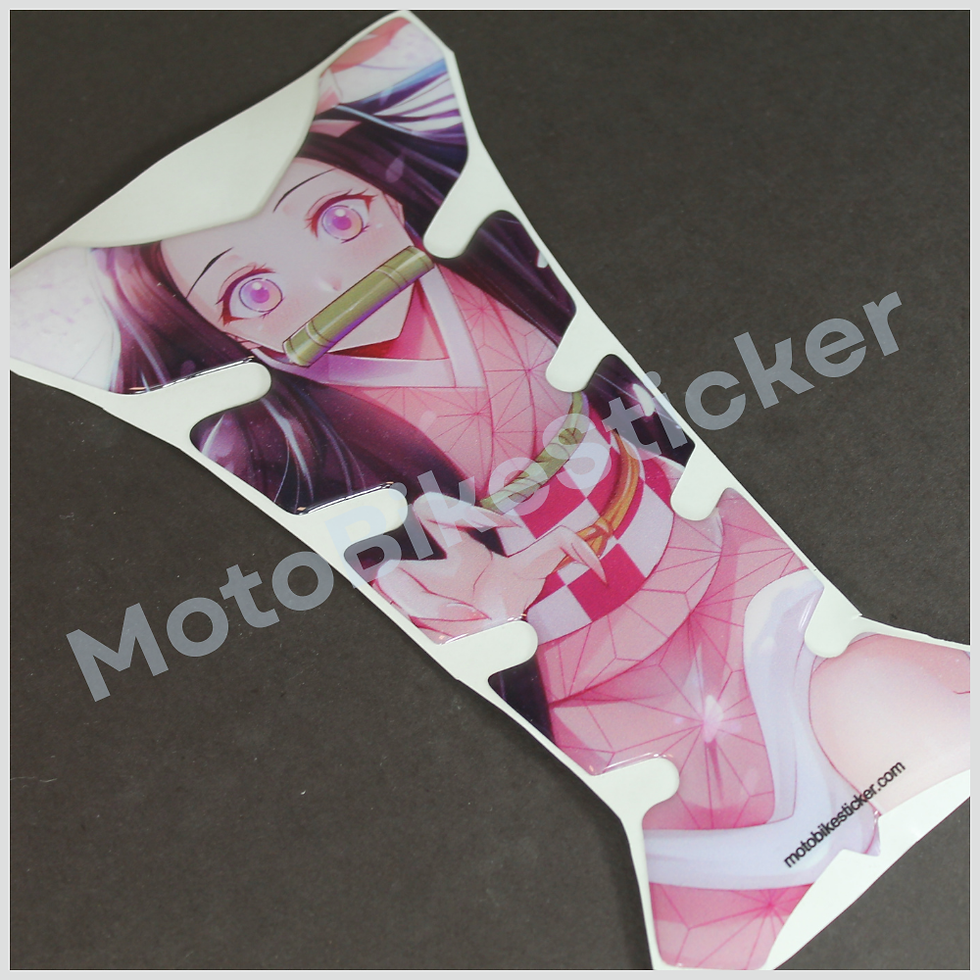 Thumbnail: Nezuko Kamado Anime Girl Design Motorcycle Tank Pad Protector 3D Gel Sticker KTM