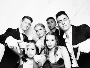 group black and white photo booth