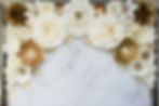 Flower-Wall-Rental-Vancouver-Gold-White-Flower-Crown-Marble-Front