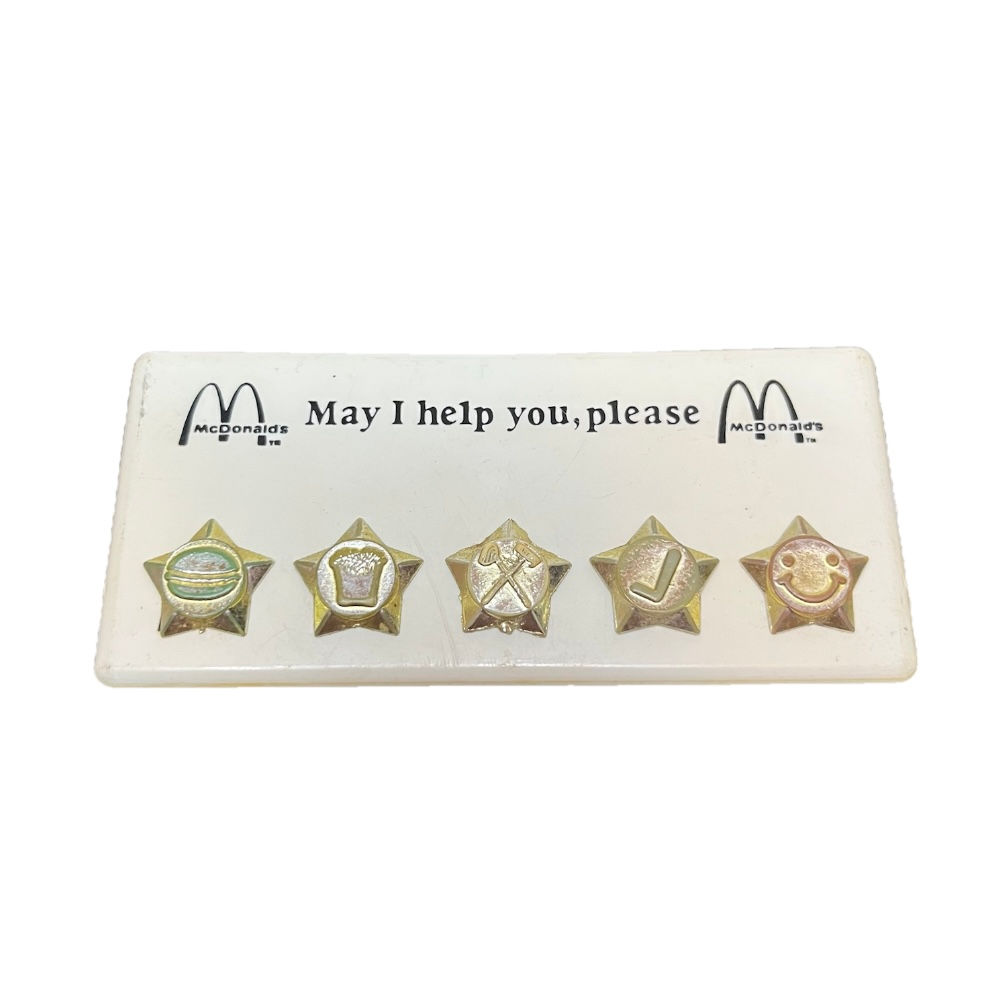 McDonald’s Name Badge With All Service Stars Early 80s