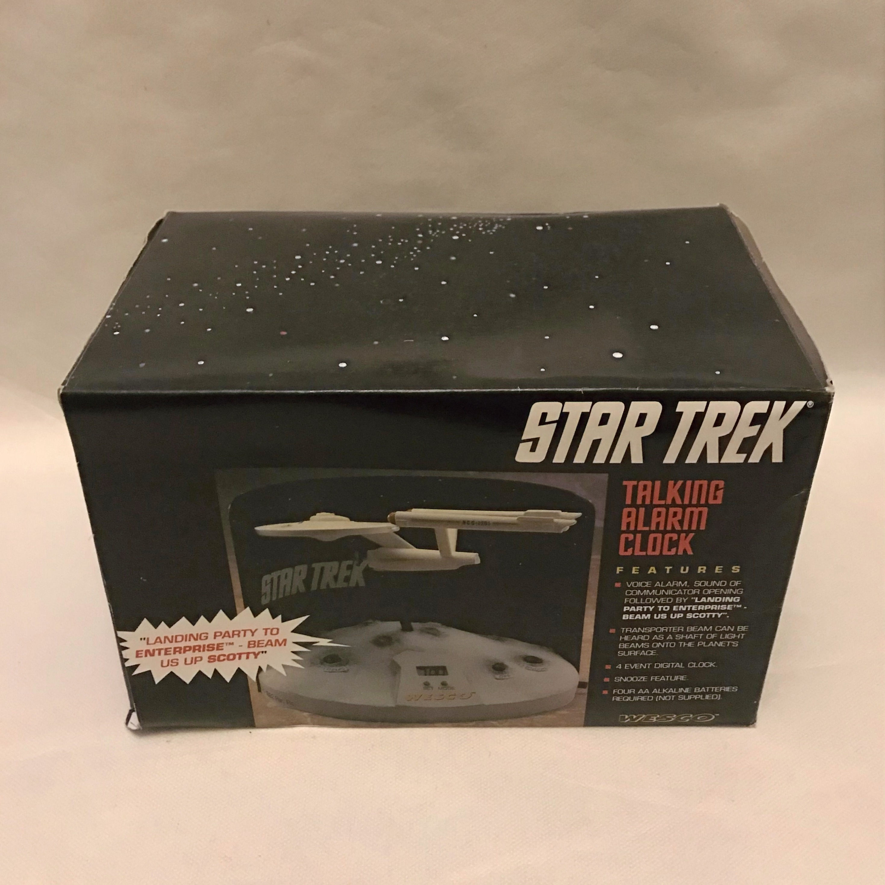 Star Trek Enterprise 1990 Wesco Talking Alarm Clock