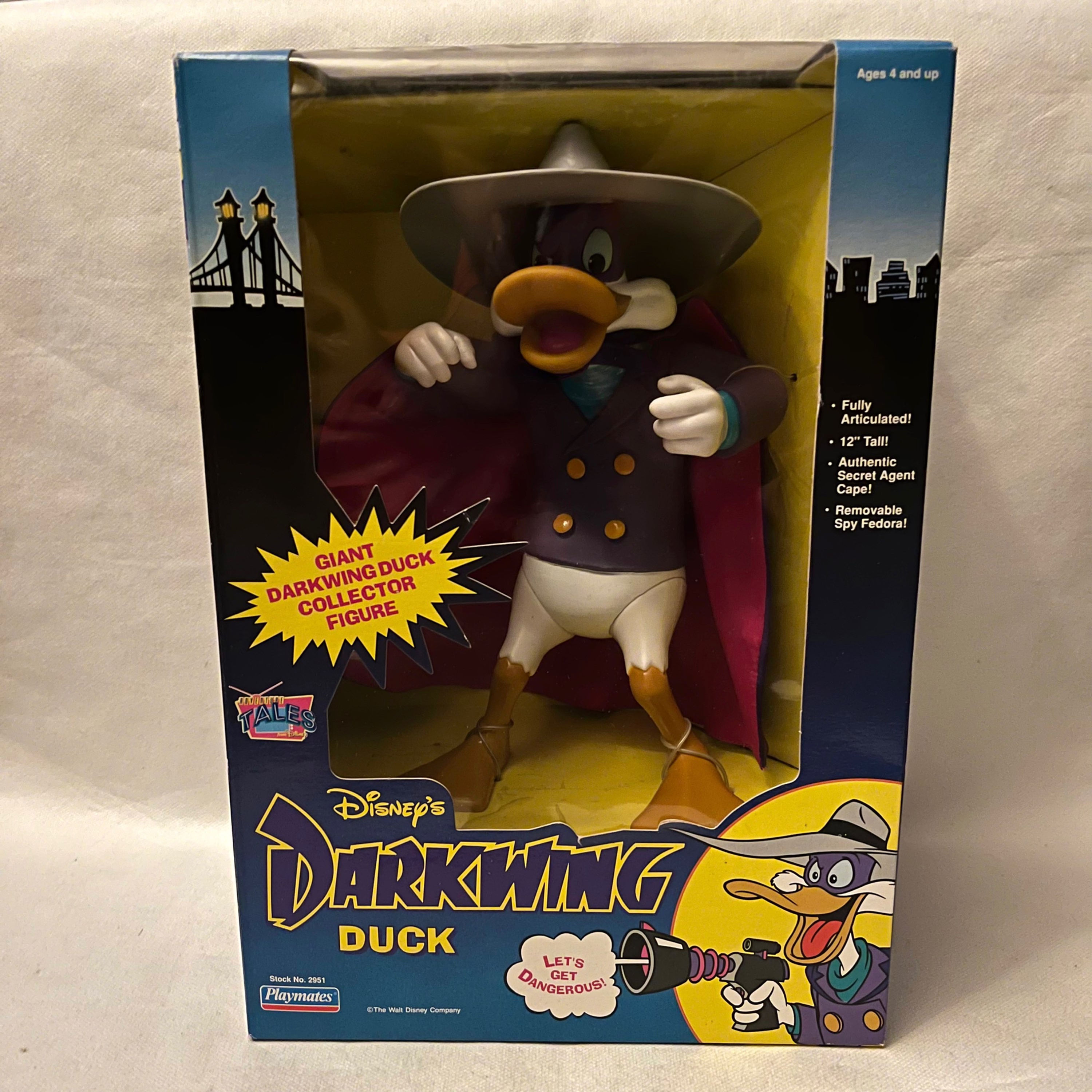 Giant Darkwing Duck Figure 1991 Playmates Disney's Darkwing