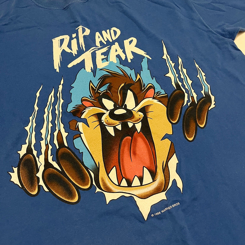 Thumbnail: Rip and Tear Tazmanian Devil Short Sleeve T 1998 Screen Stars Warner Bros