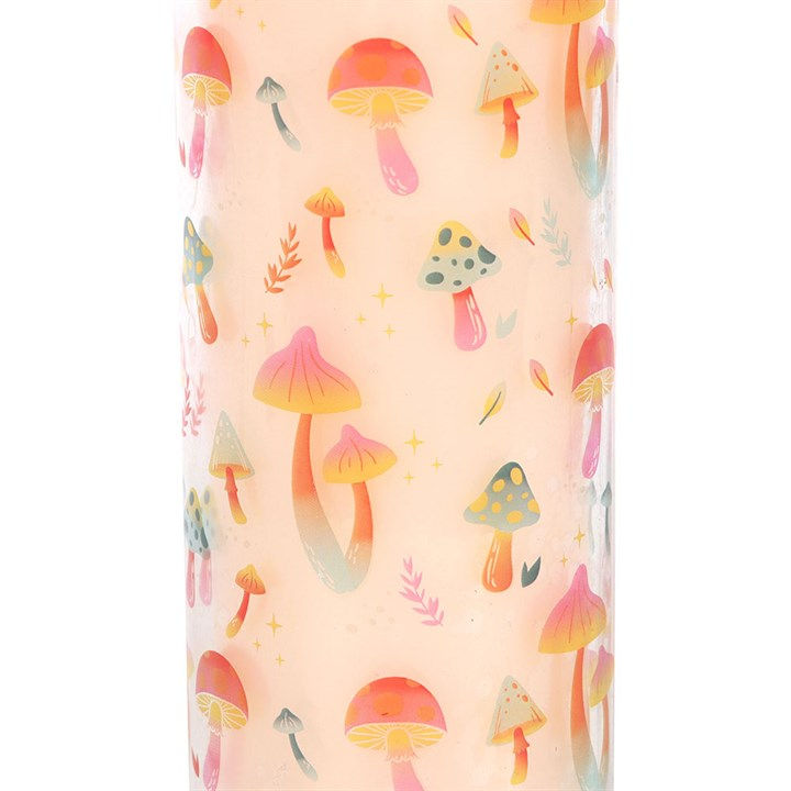 Funky fungi mushroom print tube candle