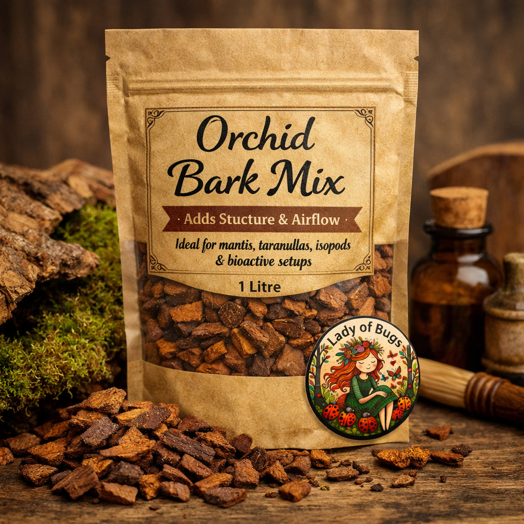Orchid Bark Mix (1 Litre) – Natural Substrate Additive for Invertebrates