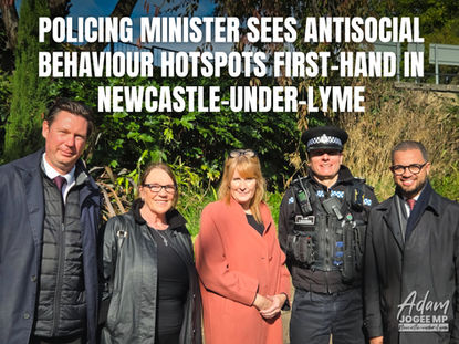 Policing Minister Sees Antisocial Behaviour Hotspots First-Hand in Newcastle-under-Lyme