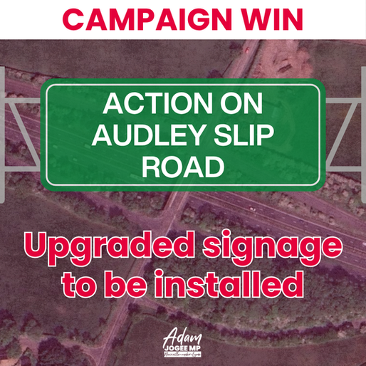 Campaign Win: Action to Make Audley Slip Road Safer