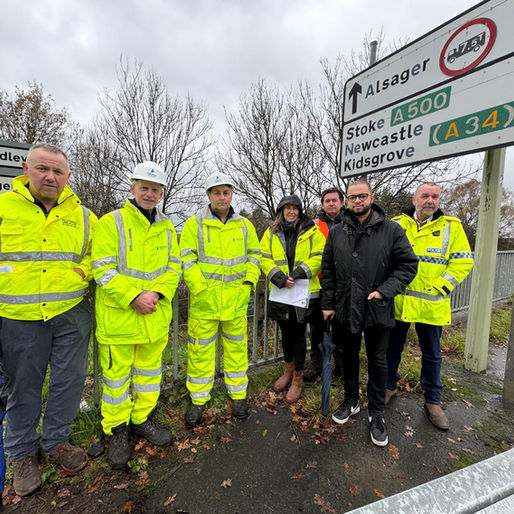 On Site at the A500 Audley Slip Road