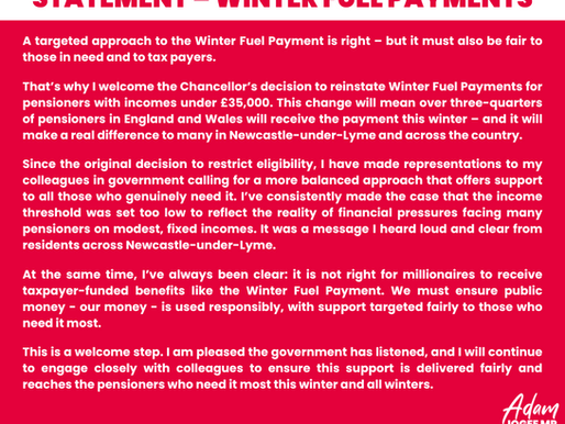 Statement: Winter Fuel Payments