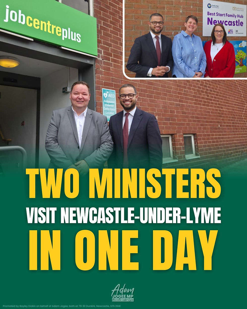 TWO Ministerial Visits in Newcastle-under-Lyme