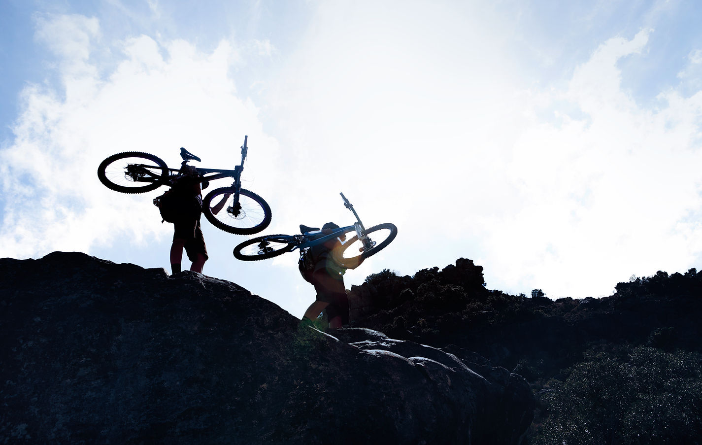 Los ciclistas de montaña