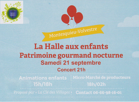 Halle aux enfants et Patrimoine gourmand le 21 septembre 2019