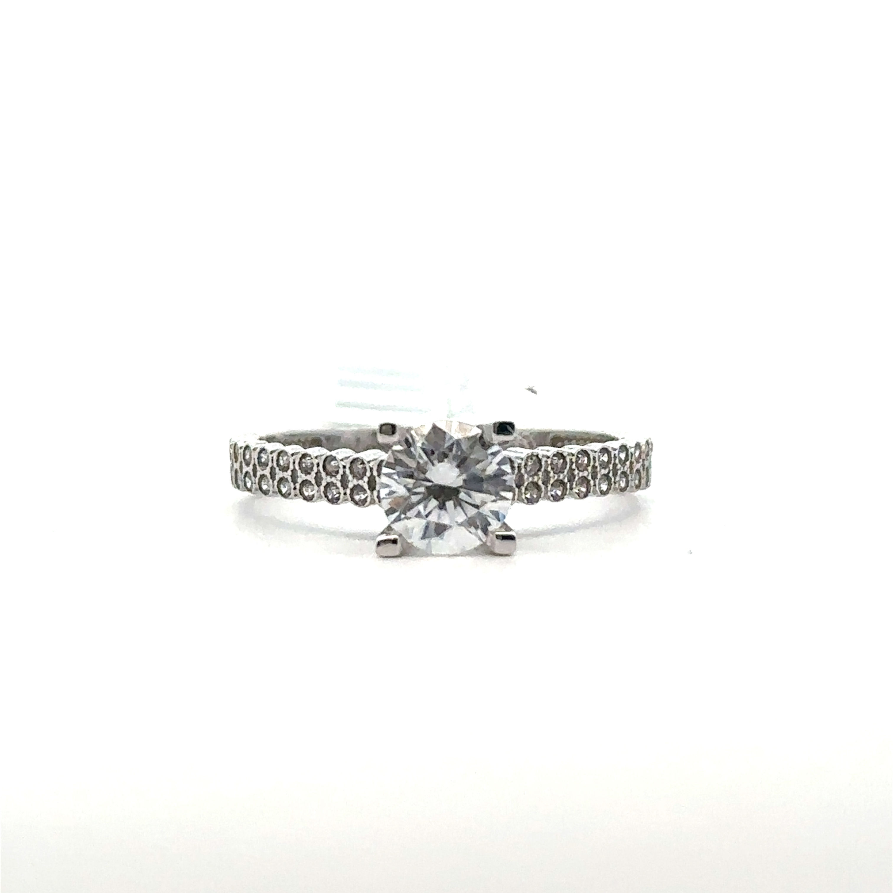 SOLITARIO DE ORO BLANCO 14 K