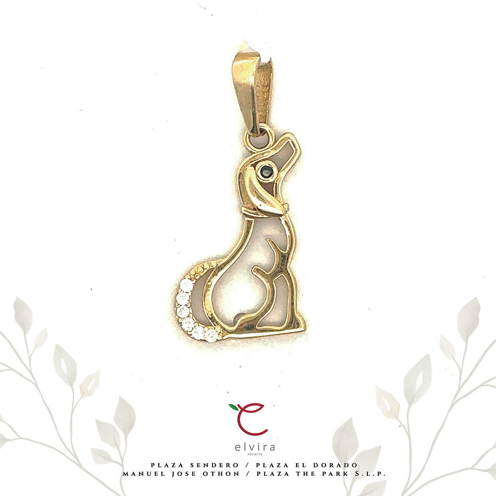 dije de perro con circonias de oro 10k