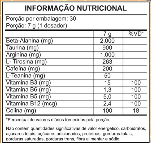 Miniatura: Pré-Treino Tangerina 210g com 200mg de Cafeína | Lion Head