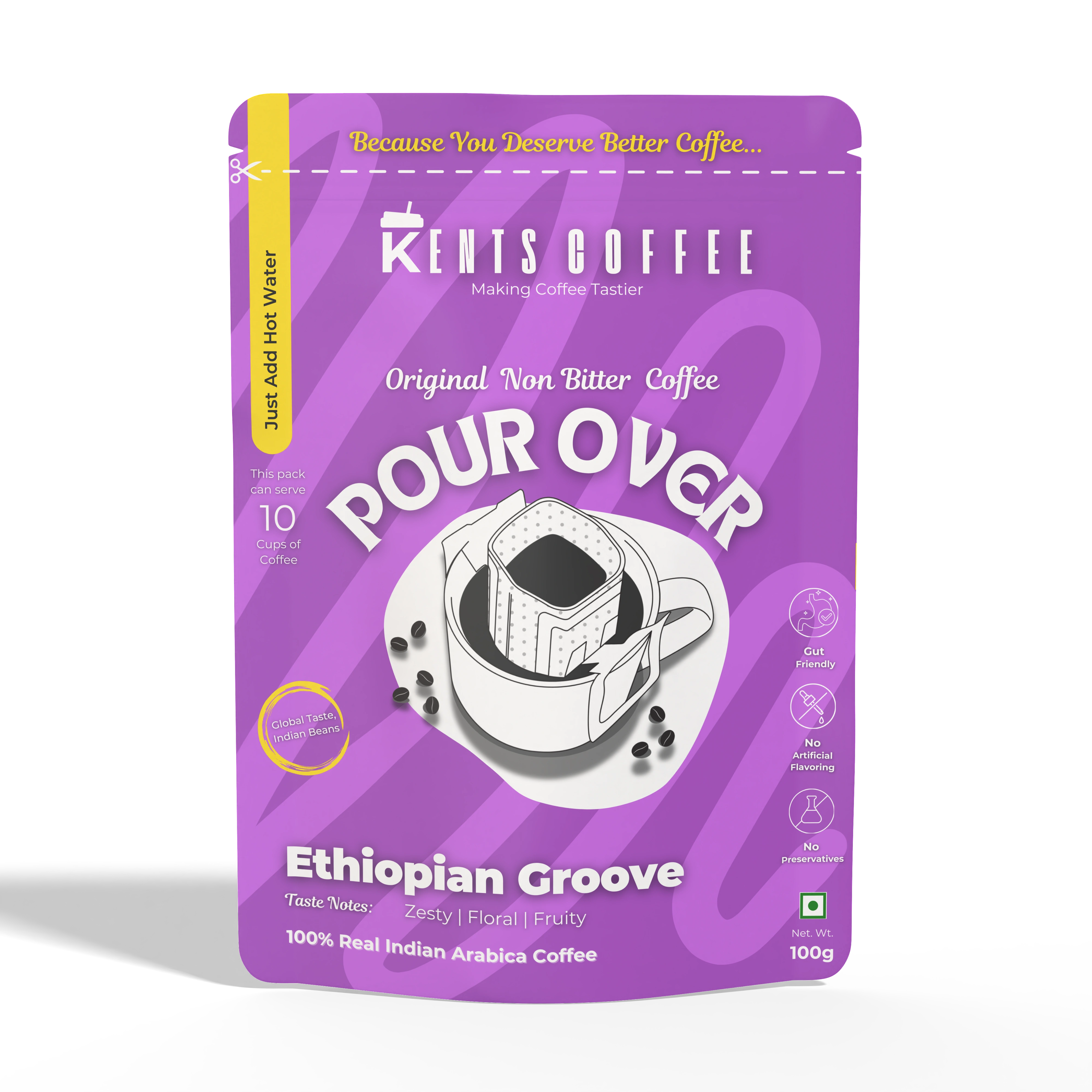 Ethiopian Groove Pour Over Coffee | Zesty, Floral & Fruity 10 Pack