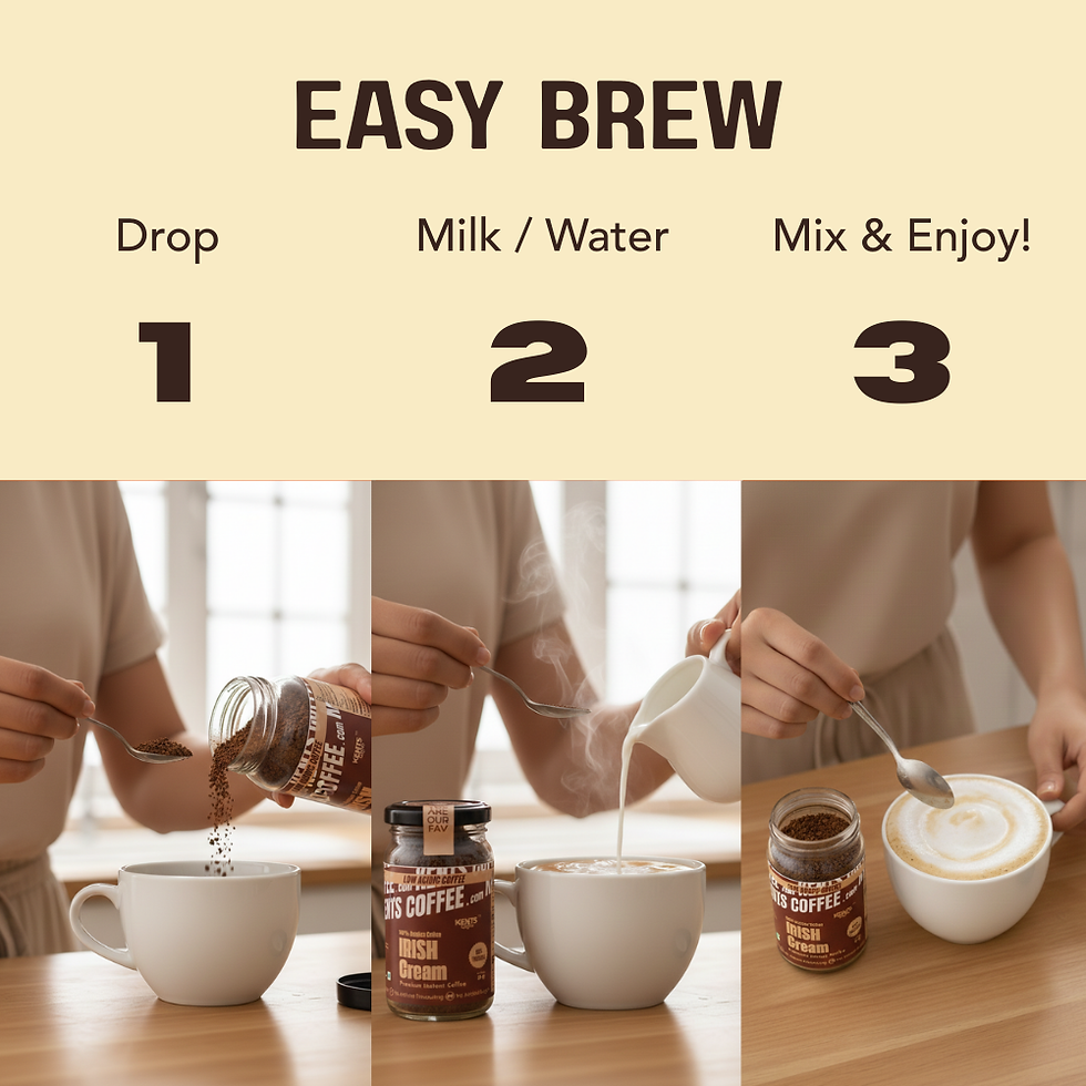 Thumbnail: Kents Coffee Irish Cream Instant Coffee 50g Jar | LOW ACIDIC COFFEE | Tiramisu Strong & Flavoured | 100% Arabica Coffee | No