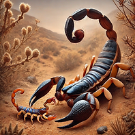 Mother scorpion with offspring
