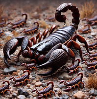 Scorpion with all it's young.