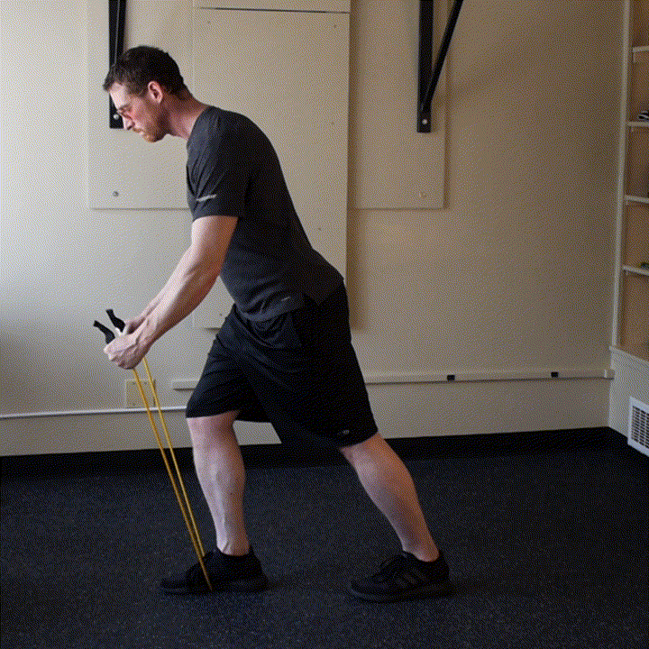 band reverse fly staggered stance straig