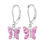 Thumbnail: Kids Sterling Silver Crystal Lever Back Earrings