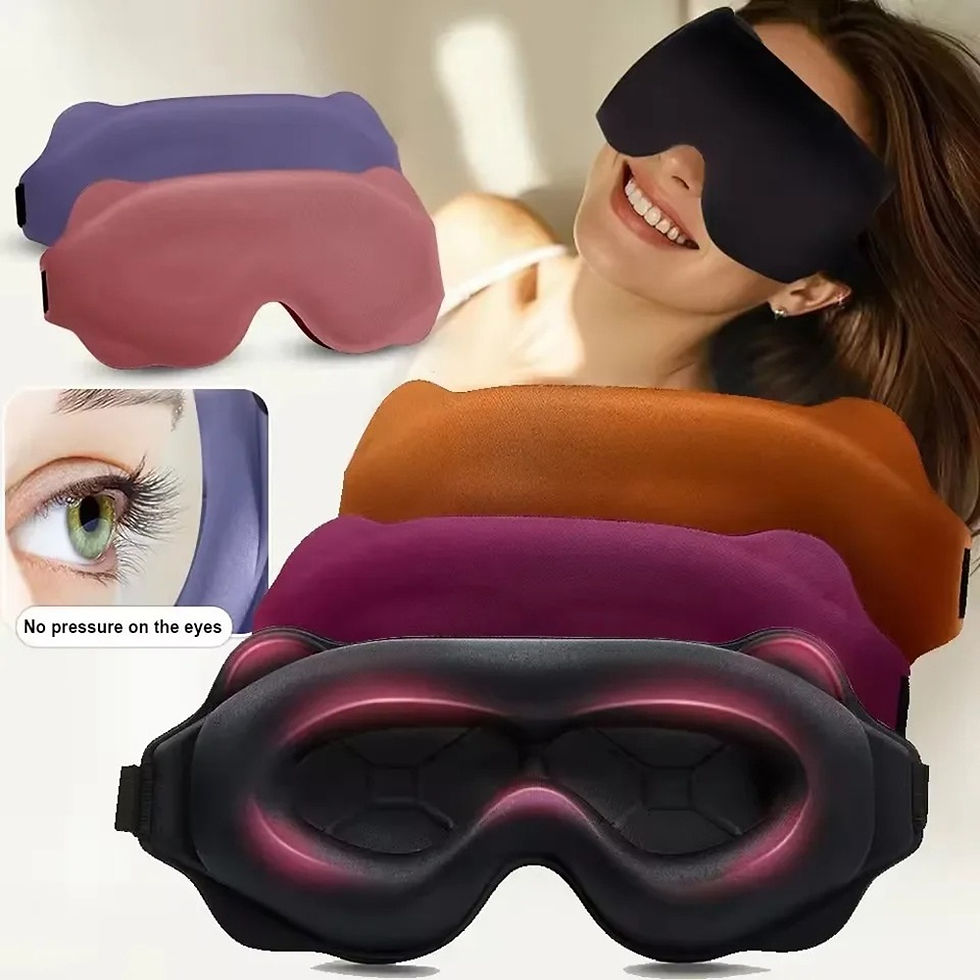 Thumbnail: 6D Sleep Mask Blockout Light Blindfold Sleeping Aid Eye Mask Soft Memory Foam Na