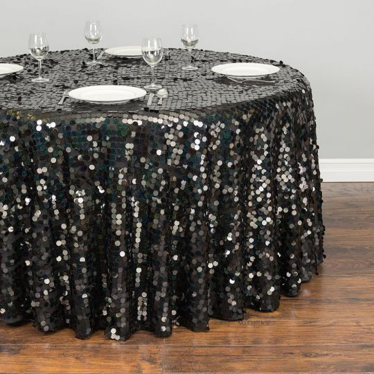 Thumbnail: ROUND PAYETTE SEQUIN TABLECLOTH IRIDESCENT