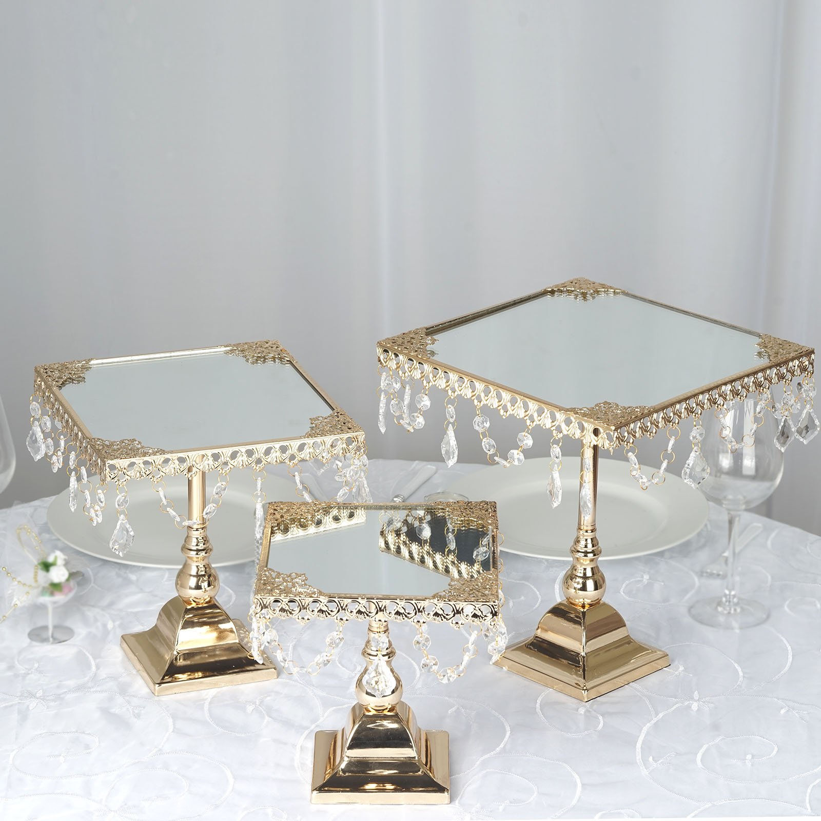 Soporte de pastel de oro