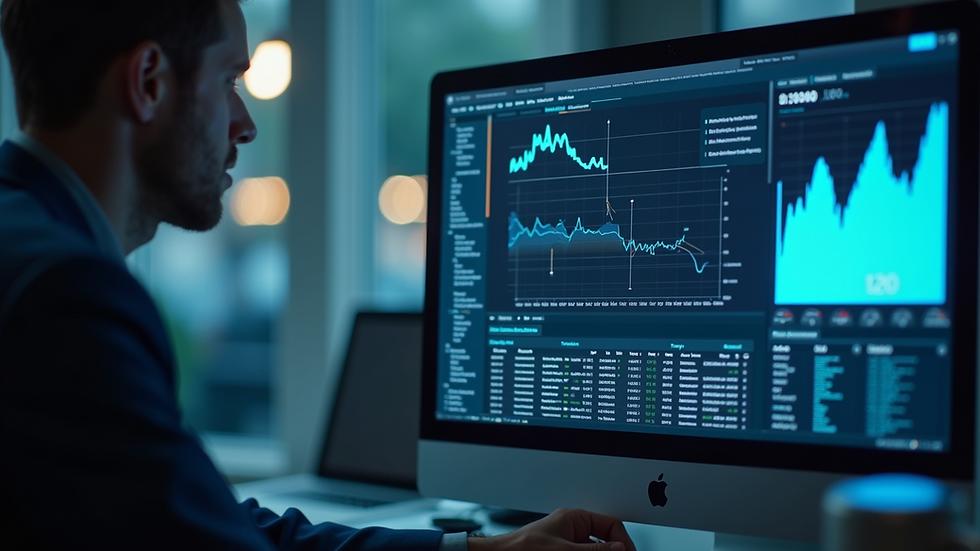 Eye-level view of a sleek digital assistant interface displaying crypto statistics