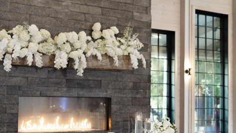 fireplace and florals