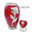 Thumbnail: Red with Silver Rose set of 2 cremation Urns