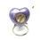 Thumbnail: Lavender heart-shaped cremation urn, silver stand, Heart Keepsake Lavender Silver Rose with Stand+ Box.