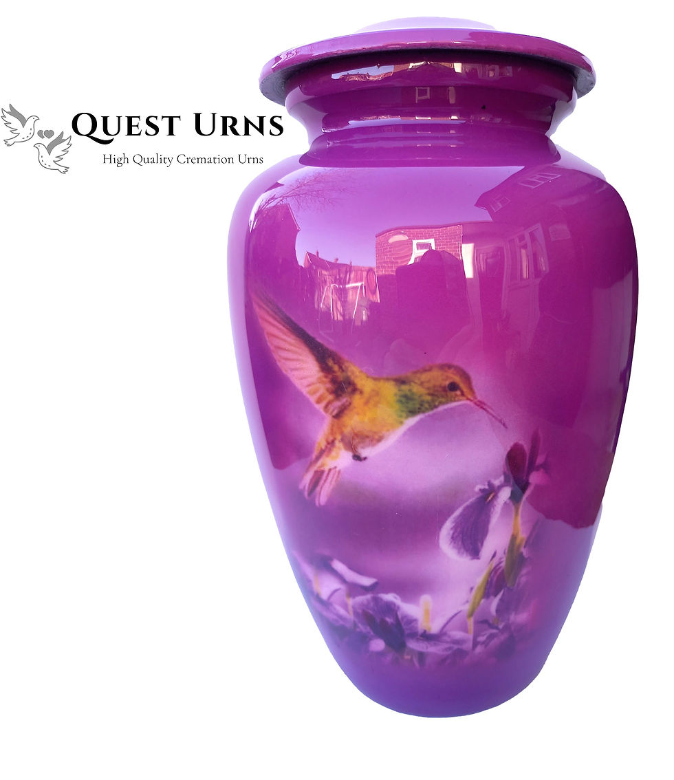 Purple Adult Humming Bird Cremation Urn