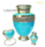 Three Part Urn Set with a token and Heart Keepsake and Adult Urn