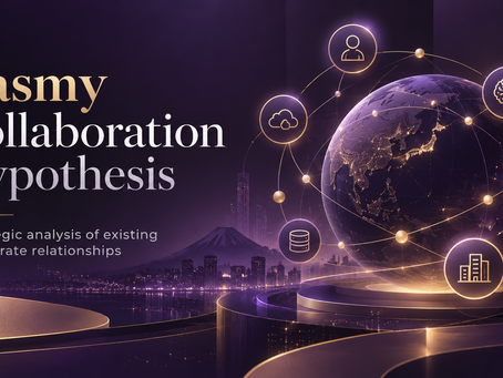 purple world globe & words 'Jasmy collaboration hypothesis'