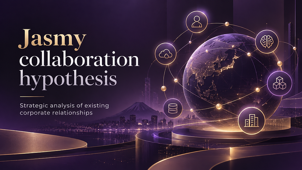 purple world globe & words 'Jasmy collaboration hypothesis'