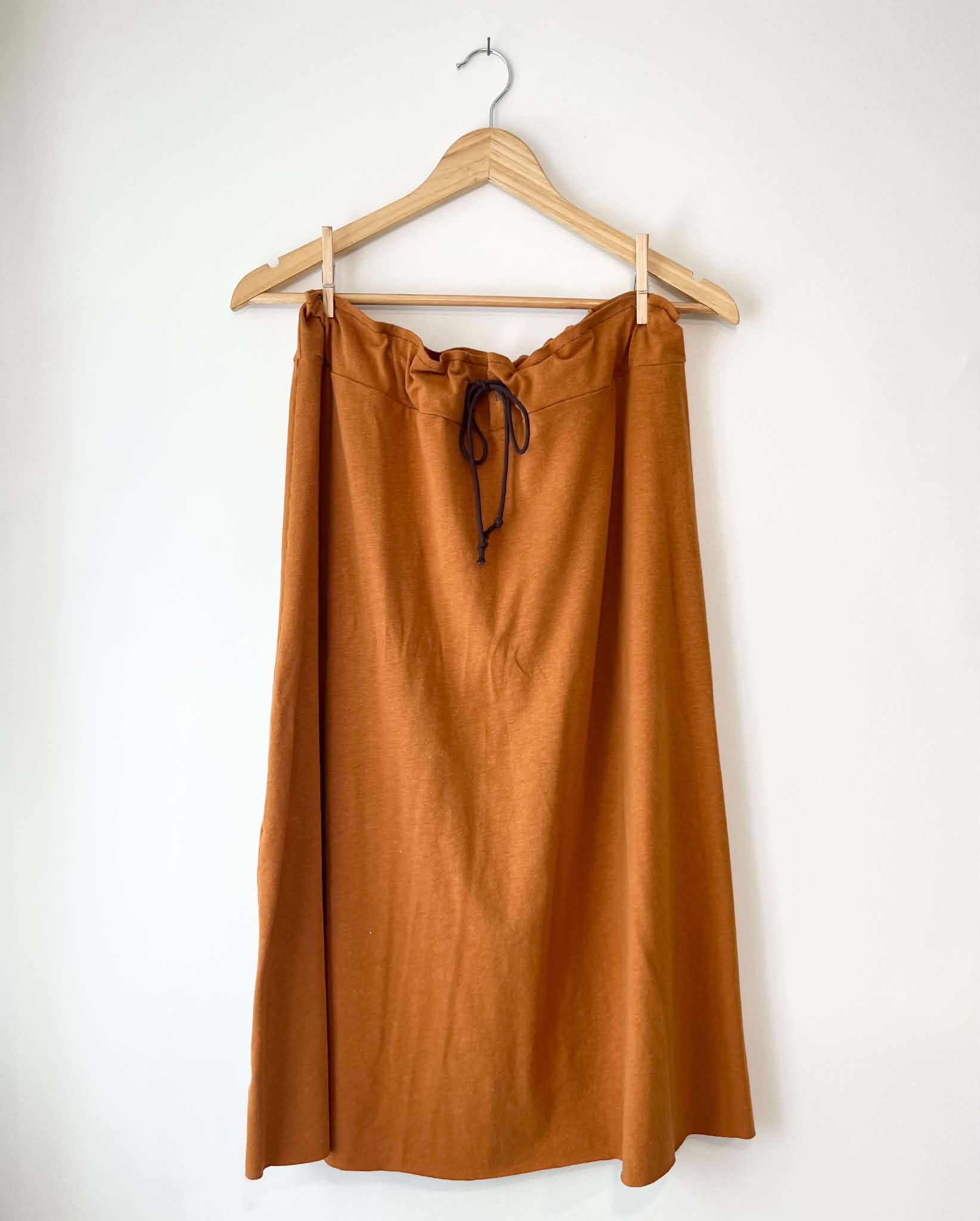 A-line Drawstring Skirt Caramel